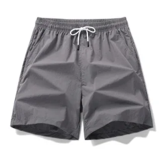 Men's Quick Dry Breathable Summer Shorts Casual Solid Drawstring Beach Shorts Lightweight Swimming Trunks Comfortable Pa