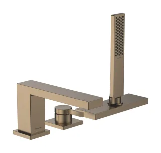 Hansgrohe 3-Loch Wannenrandmischer Tecturis E mit sBox, brushed bronze, 73443140 73443140