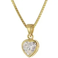 trendor Herzkette 41556, für Damen-Anhänger Gold 333 Zirkonia Herz mit vergoldeter Kette