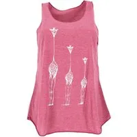 Guru-Shop T-Shirt Tanktop mit Giraffen Retrodruck, Yogatop - malve Festival, Ethno Style, Hippie, alternative Bekleidung
