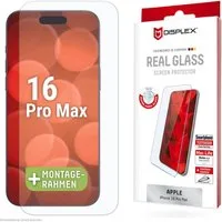 Displex Displayschutzglas Real Glass Screen Protection für Apple iPhone 16 Pro Max, Displayschutzfolie, Schutzfolie, Bildschirmschutz, kratz- & stoßfest