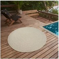 the carpet Teppich Kansas, rund, Höhe: 1 mm, moderner robuster In und Outdoor Teppich Jute Look