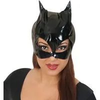 Fries Verkleidungsmaske Katzen Lady Schwarze Lack Maske Katzenmaske Halloween Karneval, Mit Ohren