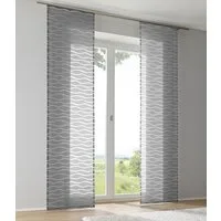 Kutti Schiebegardine Enya (1 St), Paneelwagen, halbtransparent, Ausbrenner, Ausbrenner Welle transparent uni