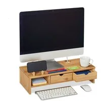 relaxdays Monitorständer aus Bambus