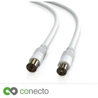 conecto conecto HQ TV Antennenkabel - 4K UHD 1080p FULL HD HDTV 3D - (TV-Steck SAT-Kabel, (100 cm)
