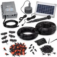 esotec Bewässerungssystem Solar Bewässerungssystem WaterDrops 50 regulierbare Tropfer 101124, (Komplettset)