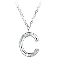 ALEXANDER YORK Kette mit Anhänger C, 2-tlg., 925 Sterling Silber