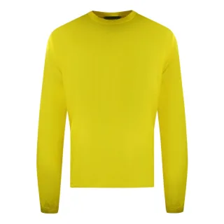 Dsquared2 - Gelbes Langarm-t-shirt Mit Großem Logo Auf Der Rückseite