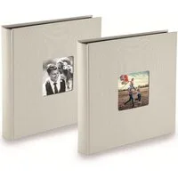 Pazzimo Fotoalbum Doppelpack Jumbo Foto-Album Foto-Buch Kreide, 2x Stück Set 100 Seiten 400 Bilder 10x15cm Buch-Format Fotos Einkleben