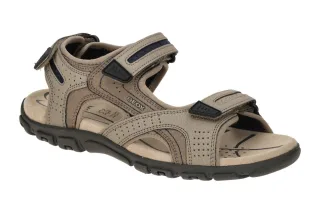 Geox U8224D Herren Sandale Beige Sand Navy - wasserdicht + atmungsaktiv