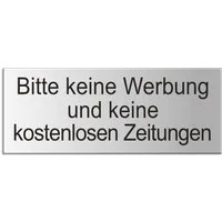 OFFORM DESIGN Hinweisschild Bitte keine Werbung und keine kostenlosen Zeitungen