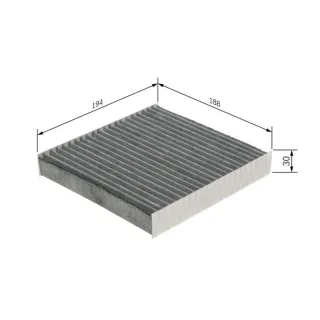 Bosch Aktivkohle-Innenraumfilter 1987435589 Abarth 500 500c Fiat 500 500e Panda Lancia Ypsilon
