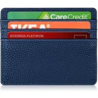 Fintie Mini Geldbörse Flache Kartenetui Ausweishülle, Premium Kunstleder RFID Schutz, Slim Geldbeutel Kreditkartenetui mit ID-Fenster & Schnellzugriff-Fach