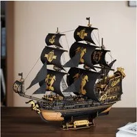Robotime Modellbausatz Seahorse Barque Piratenschiff Black Pearl aus Holz, (603-tlg)