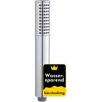 Bürstenking Handbrause Stabbrause Chrom – wassersparend, Silikondüsen G 1/2“ Anschlussgewinde, Wassersparend