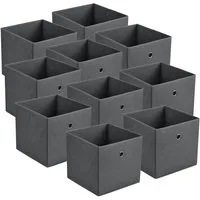 en.casa Faltbox (10 St), Virrat 10er Set Aufbewahrungsbox 30x30x28cm Dunkelgrau