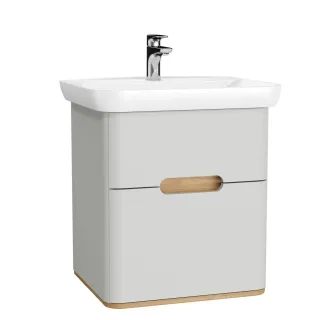 VitrA Sento Set 63 cm Waschtisch + Unterschrank 2 Laden Hellgrau Matt,65988 65988