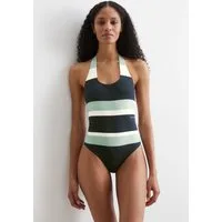 Marc O'Polo Badeanzug Summer Stripes Neckholder, tiefer Rückenausschnitt, schnelltrocknend, gestreift