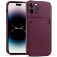 CoolGadget Handyhülle Schutzhülle mit Kartenfach für Apple iPhone 16 Pro Max 6,9 Zoll, Silikon Case Slim TPU Cover Tasche mit Aufbewahrung EC Karte Ausweis