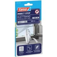 tesa Fliegengitter-Gewebe Klettband Premium - Ersatzrolle Für Fliegennetze, (Komplett-Set, 1-St., INSECT STOP - 1 Rolle mit 560 cm - weiß), zur bohrfreien Fixierung am Fenster