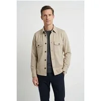 OLYMP Hemdjacke Overshirt, Leinen, Modern Fit, Kentkragen