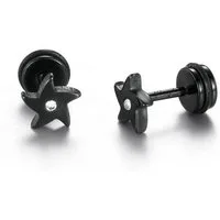 Firetti Paar Ohrstecker Schmuck Geschenk Edelstahl Ohrschmuck Ohrringe Stern, mit Zirkonia (synth)