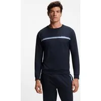 BOSS Sweatshirt Authentic aus Baumwoll-Terry mit Streifen und Logo