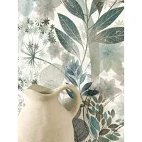 Newroom Vliestapete Amelle Olive Tapete Mustertapete Blumen, Blätter, Floral, strukturiert, Blumentapete