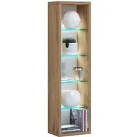VCM Standregal Holz CD DVD Stand Aufbewahrung Deko Regal Rasato L, 1-tlg., VCM Standregal Rasato 77x21x14 cm Holzwerkstoff, Glas
