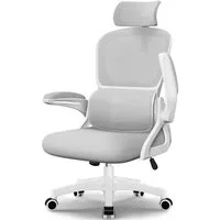 Fukstern Bürostuhl Ergonomischer Bürostuhl,Schreibtischstuhl mit Rückenlehnen (Verstellbare Kopfstütze, atmungsaktiver Mesh-Bezug, Rücken- und Taillenstütze, Neigung verstellbar von 90° bis maximal 135), bis 150 kg belastbar