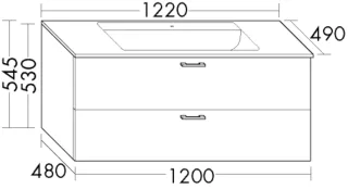 Burgbad Glas Waschtisch-Set Sys30 PG2 Echo Marone Dekor Trüffel/Weiß, SEXS122F1717A0070 SEXS122F1717A0070