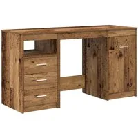 vidaXL Schreibtisch Schreibtisch mit Unterschrank Altholz Holzwerkstoff