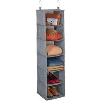 relaxdays Hängeaufbewahrung Kleiderschrank Hängeregal mit 6 Fächern