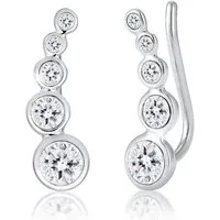 Elli Paar Ohrstecker Ohrklemme Earclimber, mit Kristallen von Swarovski®