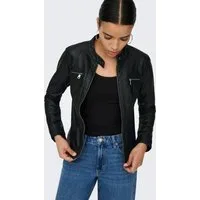 ONLY Lederimitatjacke ONLBANDIT – Bikerjacke mit figurbetonter Form und Reißverschlüssen Lederimitat
