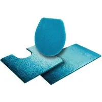 Grund Badematte Mistral, Höhe 20 mm, rutschhemmend beschichtet, fußbodenheizungsgeeignet, Kunstfaser, rechteckig, 3-tlg. Stand-WC Set, meliertes Design, Ombré-Look, auch als 3 teiliges Set, Made in Europe