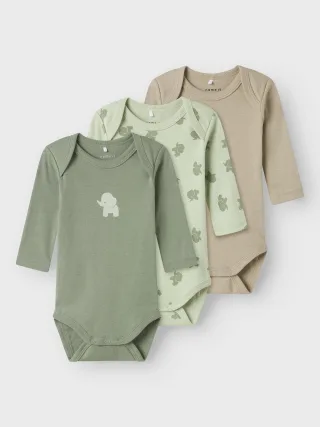 NAME IT - NBMBODY 3P LS SEA FOAM ELEPHANT NOOS sea foam - Gr. - 80