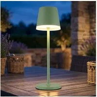 GLOBO LIGHTING LED Solarleuchte, LED-Leuchtmittel fest verbaut, Warmweiß, Solarlampe Tischleuchte Außenlampe LED Gartenlampe Balkonlampe blau H