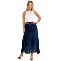 Mississhop A-Linien-Rock Baumwolle Rock Sommerrock locker Freizeit 100% M.3094