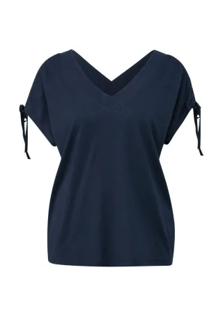 s.Oliver Red Label - Ärmelloses T-Shirt mit Bindedetails blau - Gr. - 46