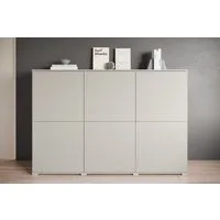OTTO home Highboard Kenia, moderne grifflose Hochkommode mit 6 Türen, Breite 180 cm (1 St), Push-to-Open-Fronten, höhenverstellbaren Einlegeböden