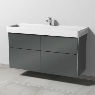 Sanipa 3way Waschtischunterbau zu Laufen Pro S Waschtisch mit 4 Auszügen, Anthrazit-Glanz BS78679
