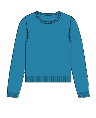CLARINA - NOS Rdh.-Pullover, 1/1 Arm,uni 610 capriblau - Gr. - 46