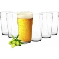 Sendez Bierglas 6 Pintgläser 0,5L Biergläser Pint Glas Trinkgläser Saftgläser, 6-tlg., Glas