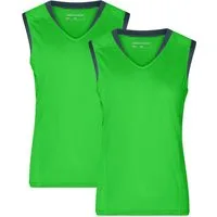 James & Nicholson Lauftop Doppelpack Sportliches Damen Lauftop aus FunktionspolyesterJN469 (Doppelpack, 2er-Pack) Feuchtigkeitsregulierend und schnell trocknend