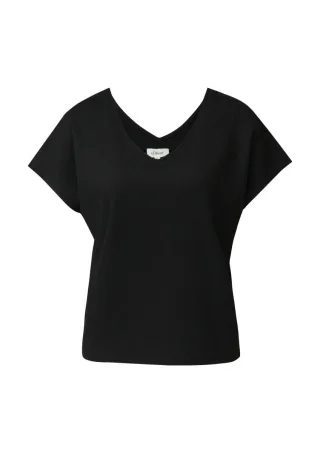 s.Oliver Red Label - T-Shirt mit V-Ausschnitt schwarz - Gr. - 36