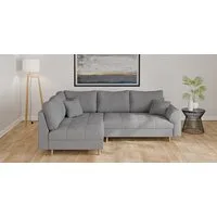 Home affaire Ecksofa CHARRE L-Form mit Ottomane, Maße B/T/H: 231/161/81 cm, feine Steppung, lose Rücken- und Zierkissen, auch in Cord und Bouclé
