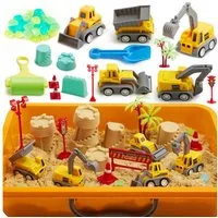 Klever Kits Sandform-Set Klever Kits Magic Sand Set Spielsand Baustelle Kinder Koffer Spielsand