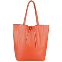 ITALYSHOP24 Schultertasche Made in Italy Damen Premium Leder SHOPPER Tasche HOBO Umhängetasche, Echtleder Business Bag leicht groß klassisch sicher geräumig Beutel